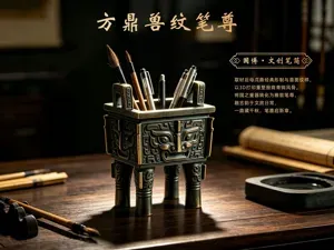 方鼎兽纹笔尊 | 一鼎藏史,笔启新章