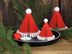Paper Santa Hat - Modern Christmas Decor