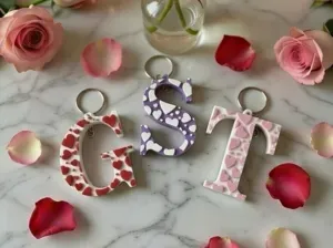 Keychain Hearts set A to Z