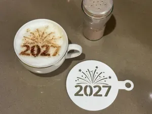 2027 Coffee Stencil - New Year Coffee Art