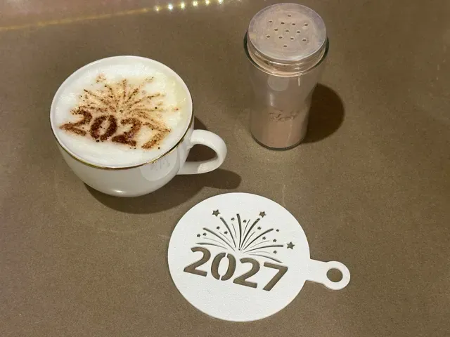 2027 Coffee Stencil - New Year Coffee Art — Image 5 of 5