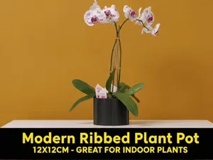 Modern Ribbed Plant Pot