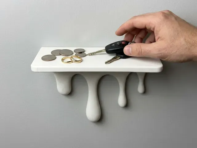 Splatter Drop Wall Shelf & Key Holder (easy Print)