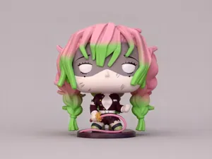 甘露寺蜜璃-鬼灭之刃动漫周边手办-Funko丰高POP涂色玩具