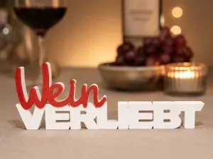 Weinverliebt - Wein Deko Aufsteller & Geschenk