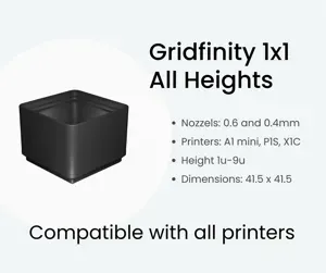 Gridfinity Bin 1x1 All Heights