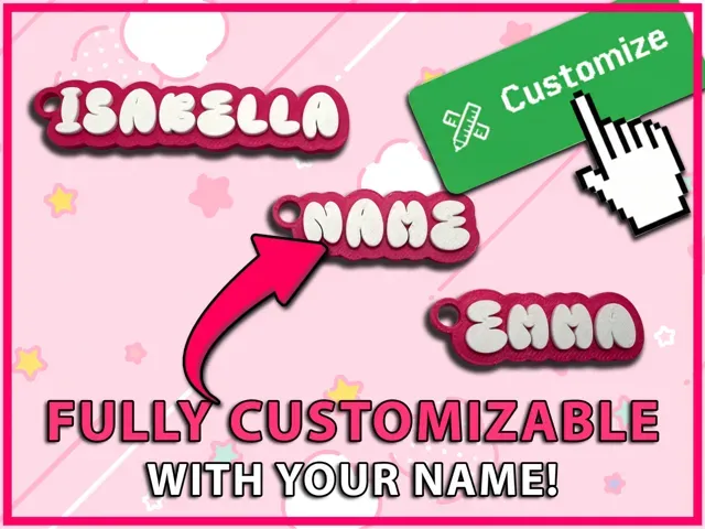 Cute Bubble Letter Font Custom Keychain Generator