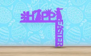 Easter - Happy Easter Bunnies - Door Corner