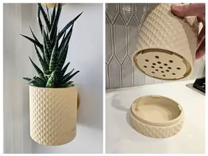 Diamond Design Wall Planter With Hidden Drip Dray