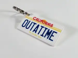 Back to the Future OUTATIME License Place Keychain