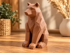 Low Poly Bear | Modern Bear Sculpture