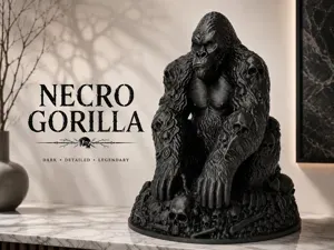 Necro Gorilla – Dark Throne Statue (Easy Print)