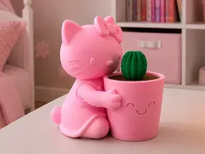Hello Kitty Leaf Cactus Planter Multi Part No Ams