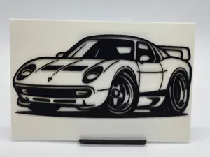 2D Wall Art Lamborghini Miura TinyCar