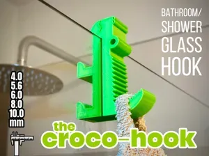 Crocohook - Towel hook for shower glass
