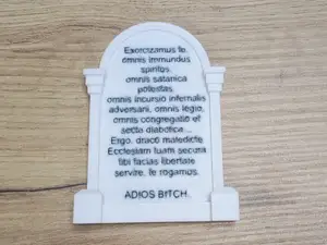 Supernatural exorcism engraved on tombstone