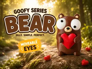 Goofy series – BEAR heart Movable Eyes NOAMS
