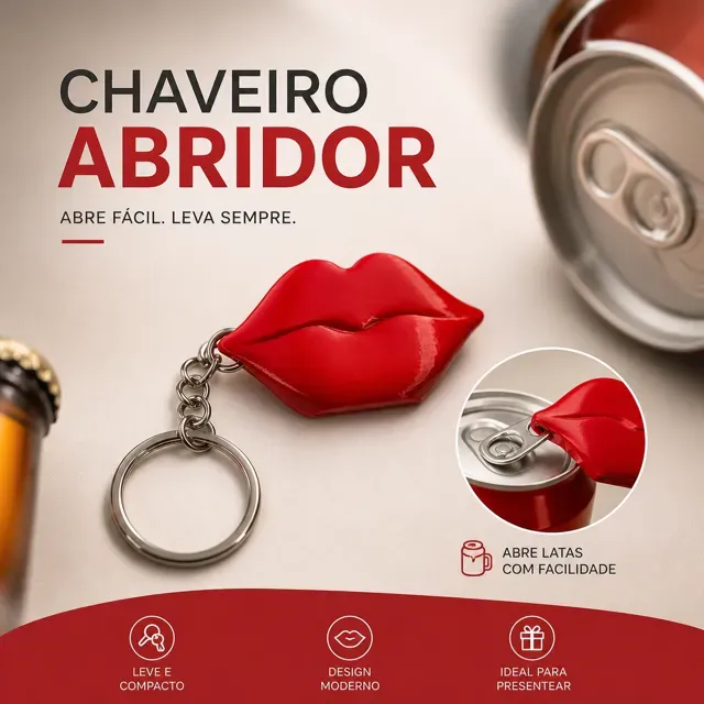 Chaveiro Abridor de Lata - Modelo Beijo — Фото 3 из 3