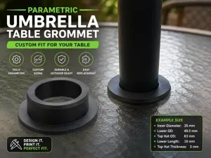 Parametric Patio Umbrella Table Grommet / Ring