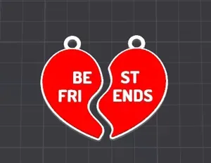 friends heart keychain /neck charm free commercial