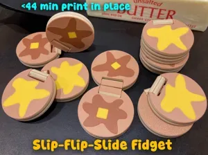 Pancake Slide + Flip Fidget (Print in Place)