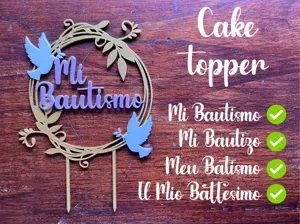 Adorno de torta Mi bautismo - Cake topper