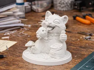 Cute Squirrel Snack Time – 3D Print Desk Figurine