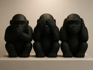 Three Wise Monkeys Gorilla Figurines Sets