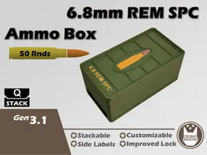 Ammo Storage Box 6.8 REM SPC 50 Rounds