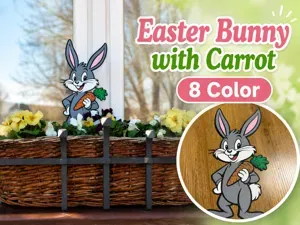 Easter Bunny with Carrot – 8 Color