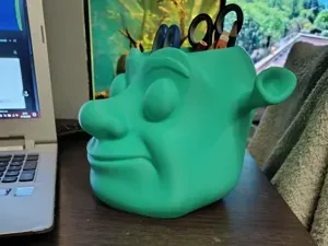 Shrek head pen holder