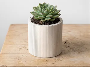 Concrete or Plaster ribbed planter mold