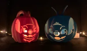 Stitch and Angel Pumpkin theelight Lanterns