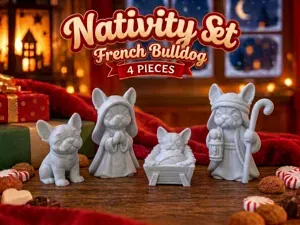 Christmas French Bulldog Nativity Set