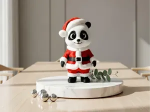 Cute Santa Panda - Christmas 3D Printable Figure