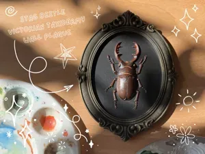 Stag Beetle – Victorian Taxidermy Wall Plaque
