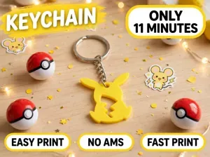 Pikachu Keychain – 11 Min Print | No AMS