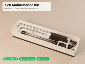 Gridfinity Bambu Lab X2D Maintenance Bin (4×1)