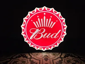 Budweiser Bottle Cap LED Lightbox Sign