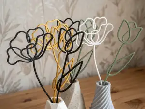 Minimalist Wire Flowers -  Vase Decor 