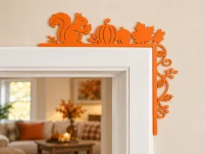 Squirrel & Pumpkin Door Corner – Autumn Decor