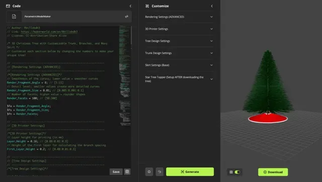 Parametric Christmas Tree with Star Topper — Image 4 of 4