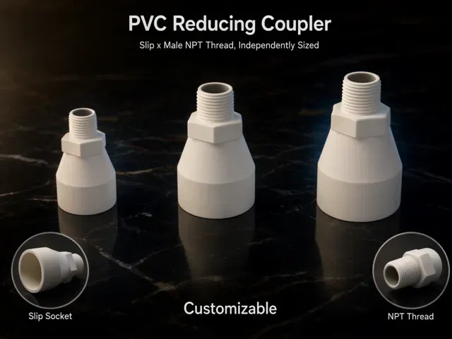 Pipe Coupler - Female Slip/Male Threaded Reducing