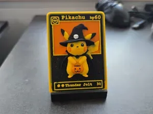 3D Pikachu Halloween Card