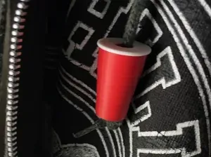 Red Solo Cup hoodie drawstring beads
