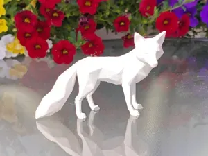 Geometric Low Poly Fox Figurine