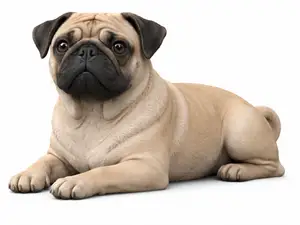 Royal Pug — Ultra-Realistic Lying Dog Figurine