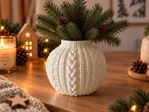 Knitted Style Vase – Cozy Decorative Flower Vase