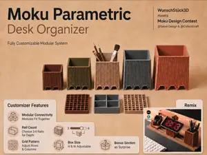 Moku Parametric Desk Organizer Japandi Style Pen