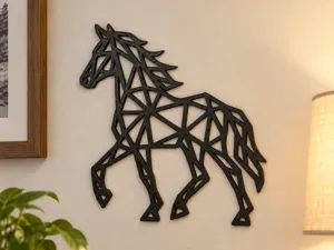 Geometric Horse Wall Art – Modern Low Poly Decor